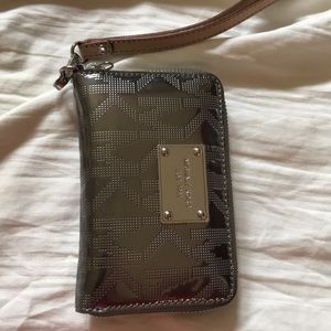 Michael Kors silver wristlet